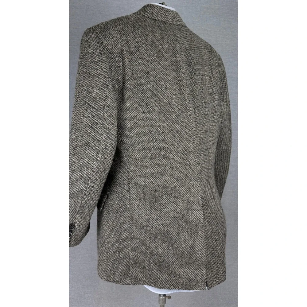 Vintage Polo Ralph Lauren Brown Tweed Wool Blazer Sport Coat Mens 44 USA Made
